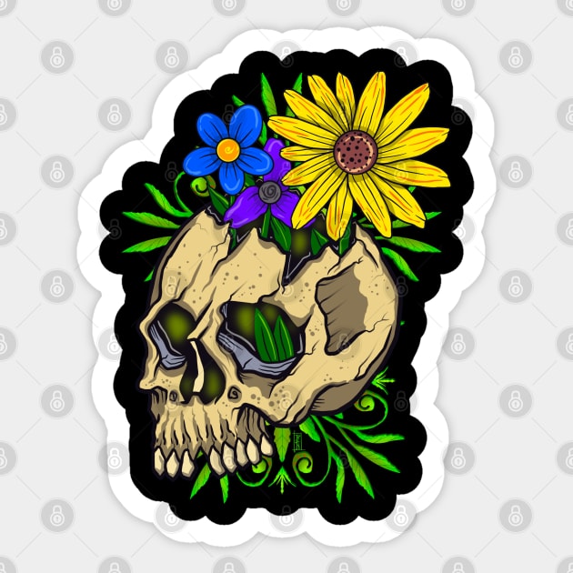 Floral skull Sticker by Chillateez 